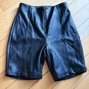 House Of CB London Silva Shorts Women's Black Vegan Leather Zip Front Medium